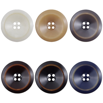 Burn Edged Bowl Shaped 4 Hole Resin Sewing Buttons 50pcs - Lots of Buttons