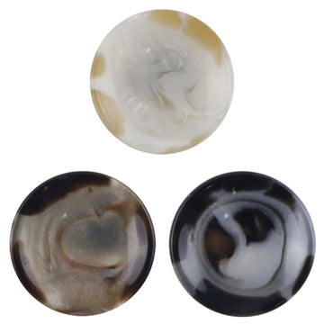 12.5mm Round Milk Coffee-Colored Resin Buttons with Metal Handle 30pcs - Lots of Buttons