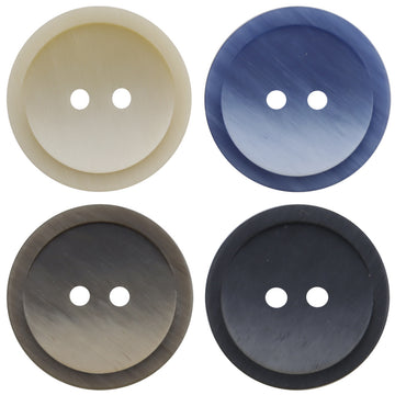 Round Gradient Brown Two Hole Resin Coat Buttons 30pcs - Lots of Buttons