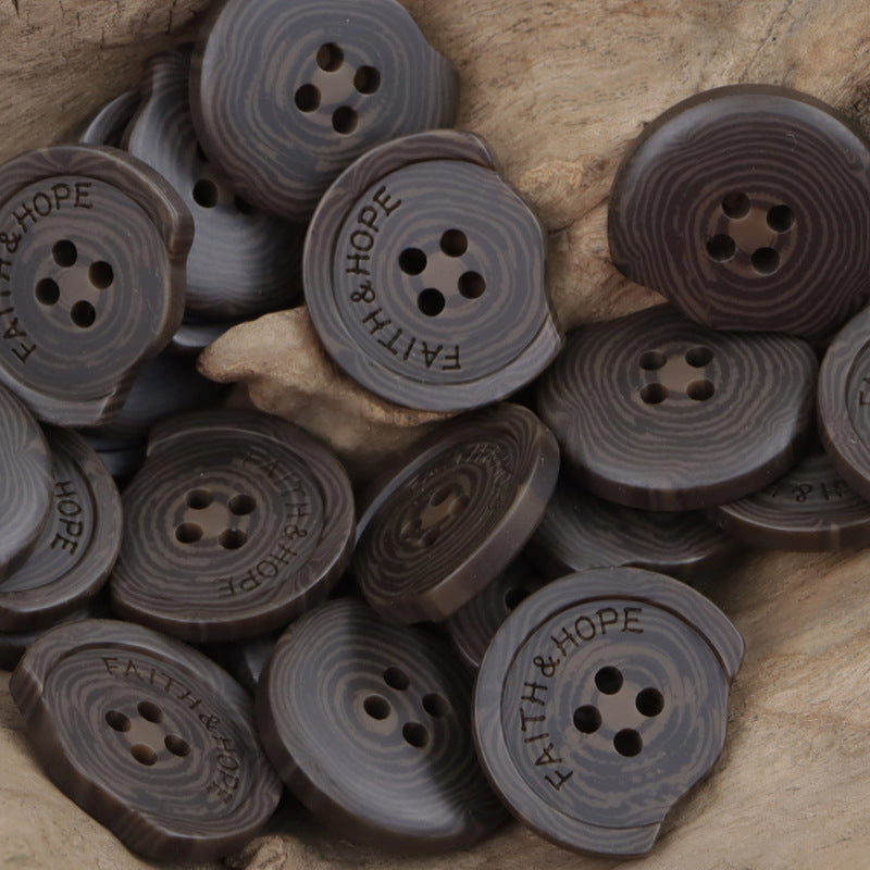 Resin Buttons with Missing Corners and Letters Faith & Hope 30pcs - Lots of Buttons