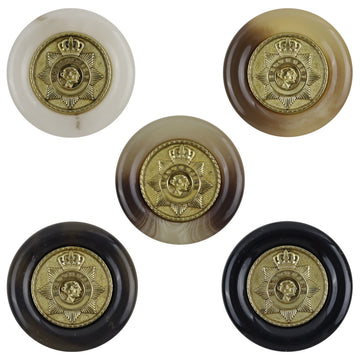 Metal Star Crown Pattern Decorative Resin Buttons for DIY Crafts 10pcs - Lots of Buttons