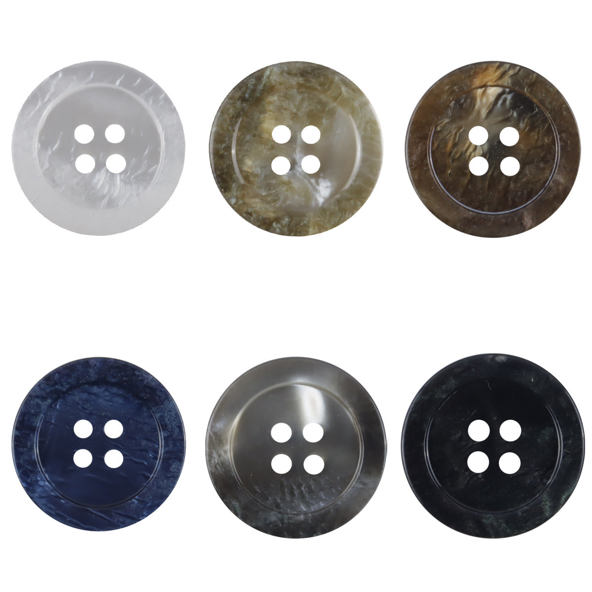 Oceanic Ripple 4-Hole Resin Buttons Circular with Wave Pattern,30pcs - Lots of Buttons