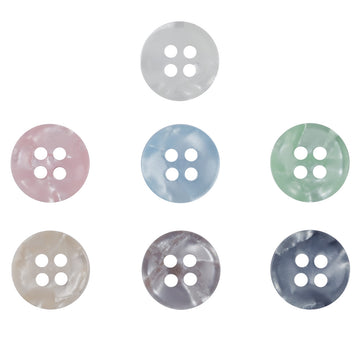 Round 11.5mm Candy-Colored Imitation Shell Resin Buttons 70pcs - Lots of Buttons