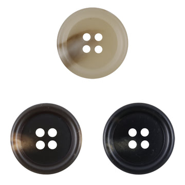 Round 4-Hole Khaki Resin Buttons for Coats Jackets 30pcs
