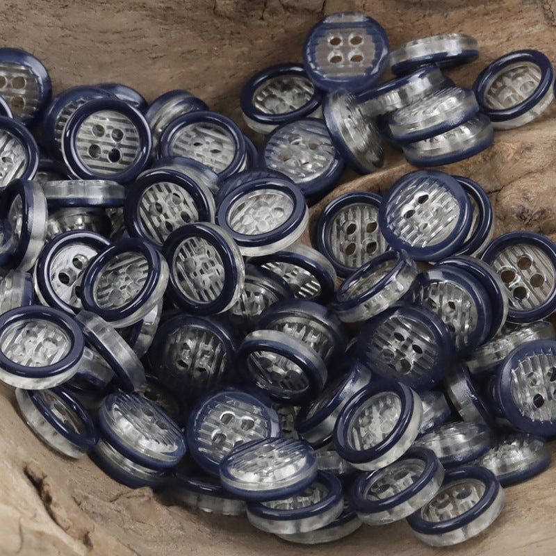 11.5mm Transparent Four-Hole Resin Buttons for Shirts 60 Pack - Lots of Buttons