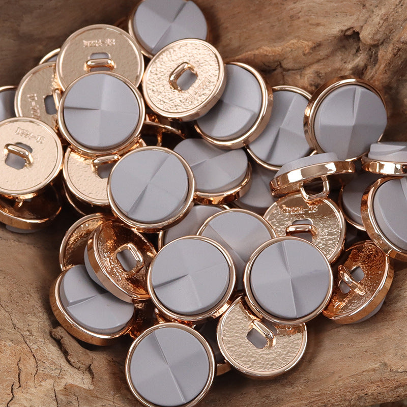 Geometric Resin Surface Metal Buttons for Trendy Suits 10pcs - Lots of Buttons