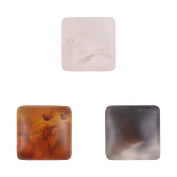 Square Amber Resin Buttons with Metal Shanks for DIY Knitted Hats Dolls 30pcs - Lots of Buttons