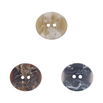 Curved Oval Imitated Wood Grain Resin Buttons 30pcs - Lots of Buttons