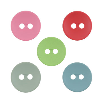 11.5mm Colorful Two-Eyed Resin Buttons for Children's Crafts -50 Pack - Lots of Buttons