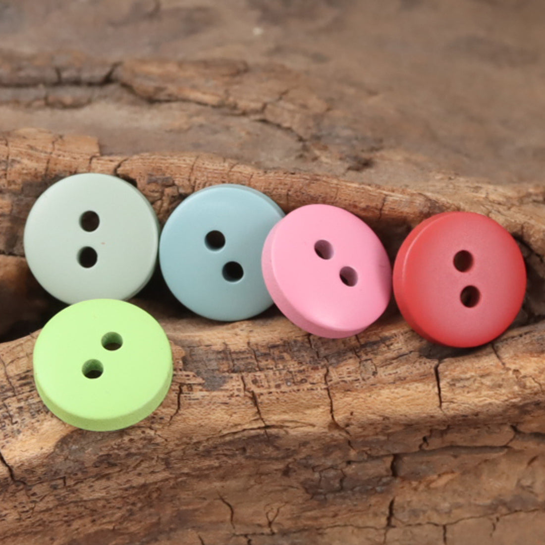 11.5mm Colorful Two-Eyed Resin Buttons for Children's Crafts -50 Pack - Lots of Buttons