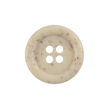 Beige Resin Buttons Thick Round Edge Dotted Flower,20pcs - Lots of Buttons