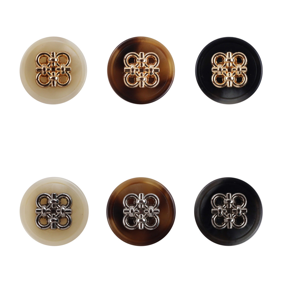 Chinese Knot Beige Resin Metal Shank Coat Buttons 10pcs - Lots of Buttons