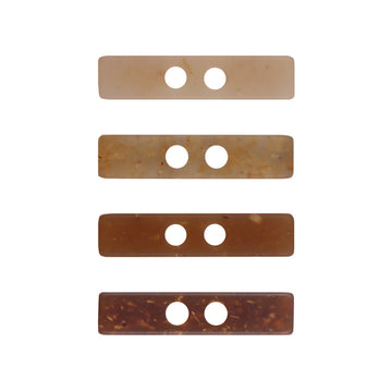 2 Hole Long Strip Wood Chip Patterned Resin Buttons 10pcs - Lots of Buttons
