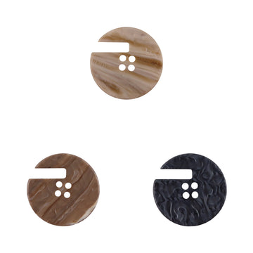 Wood Grain Resin Buttons with Notches for Home Decor Upholstery 20pcs - Lots of Buttons