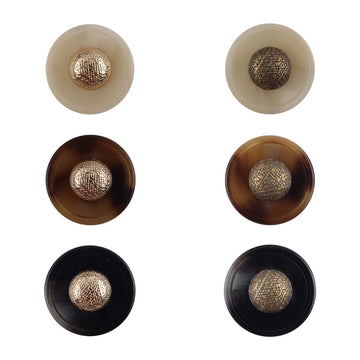 Cap-Shaped Resin Buttons with Metal Shanks for Cashmere Sweaters 10pcs - Lots of Buttons