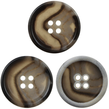 Vintage Burnt-Edge Black-Gray Textured Urea Buttons 30 Pack - Lots of Buttons