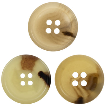 15mm/20mm Khaki Round Four-Hole Eco-Friendly Urea Buttons 18 Pack - Lots of Buttons