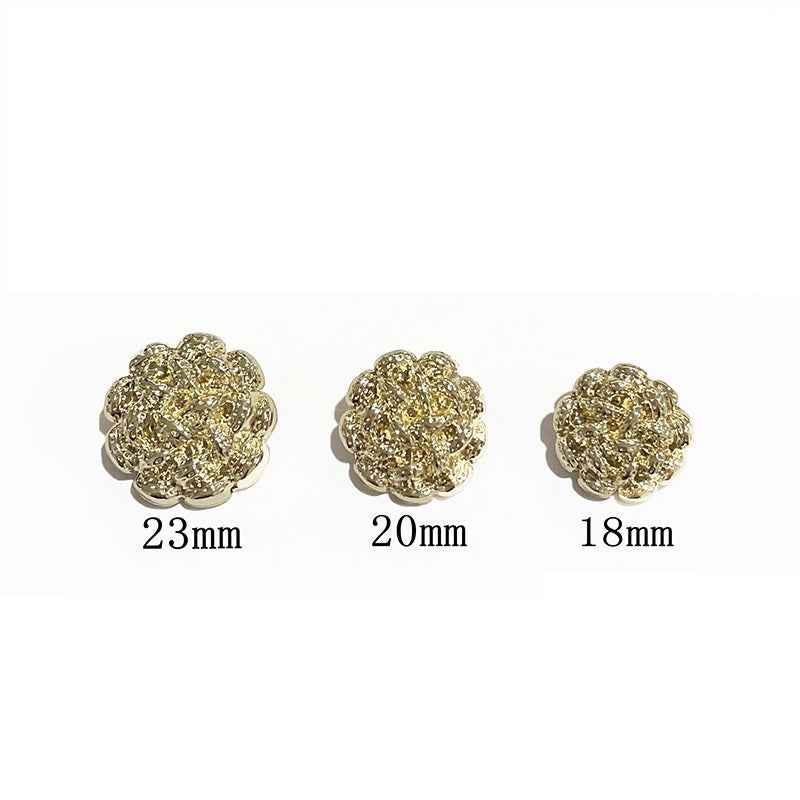 Golden Silver Spiral Flower Metal Shank Buttons for Cardigans 48pcs