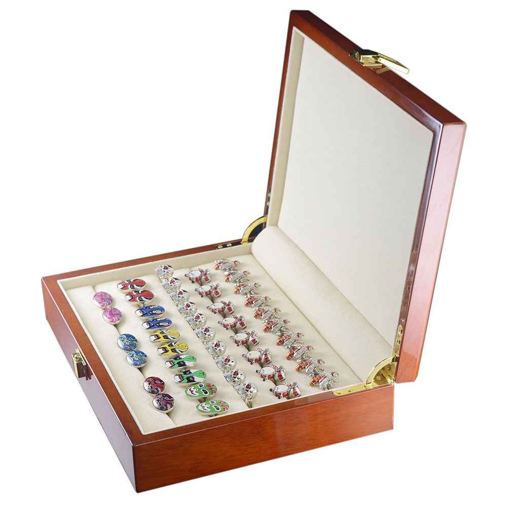 24x18x5.5cm Wooden Cufflink Display Box Piano Lacquer Finish