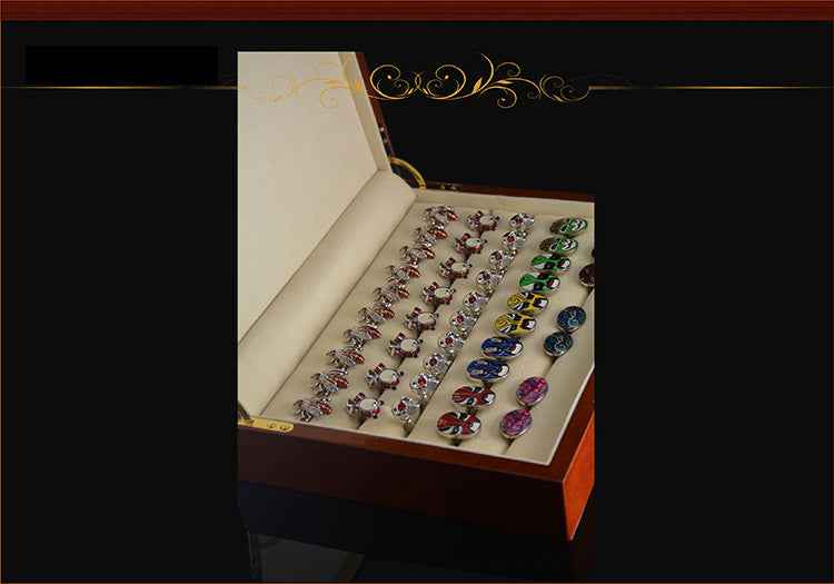 24x18x5.5cm Wooden Cufflink Display Box Piano Lacquer Finish