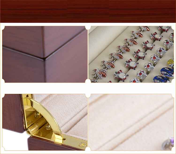 24x18x5.5cm Wooden Cufflink Display Box Piano Lacquer Finish