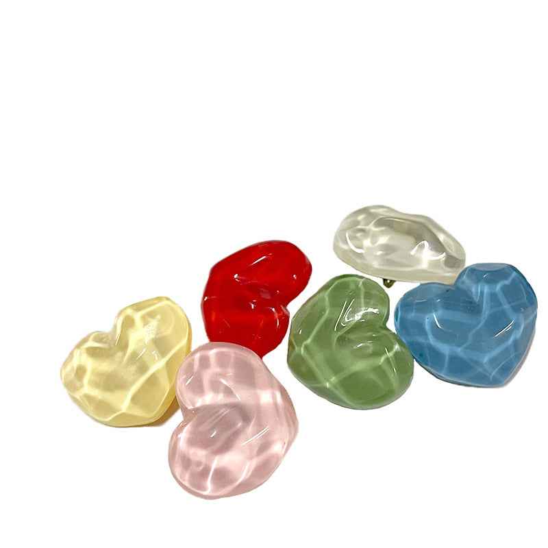 21mm Heart-Shaped Resin Shank Buttons Concavo-Convex Surface for Children's Clothing 48 Pack - Lots of Buttons