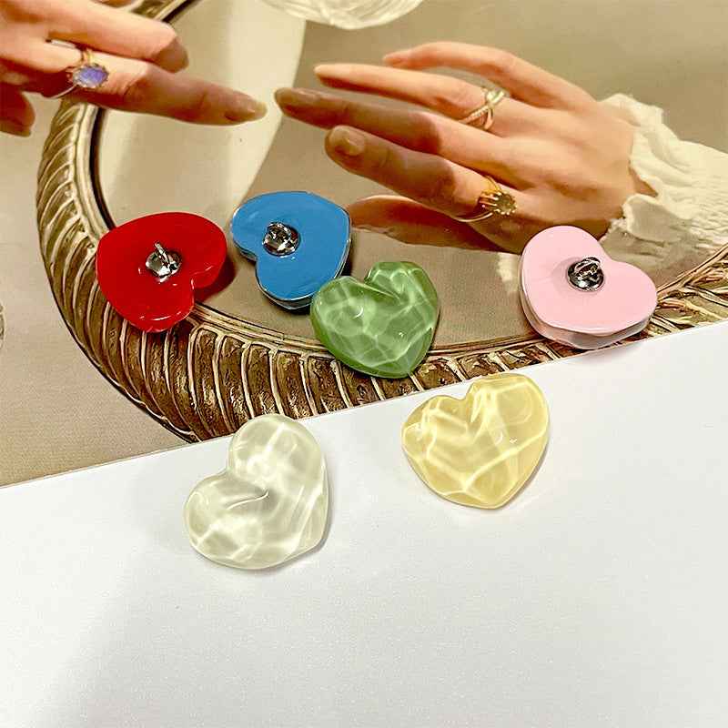21mm Heart-Shaped Resin Shank Buttons Concavo-Convex Surface for Children's Clothing 48 Pack - Lots of Buttons