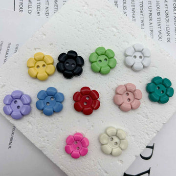 11.5mm Colorful Plastic Flower-Shaped Two-Hole Buttons for Children's Clothing 100PCS - Lots of Buttons