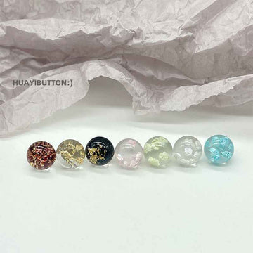 10mm Round Resin Button with Dried Flowers for Children's Sweaters 56 Pack - Lots of Buttons