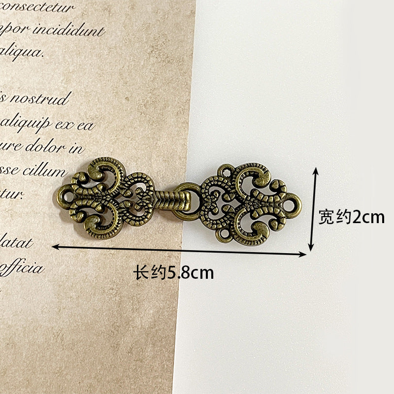 Vintage kovové knoflíky žába v čínském stylu pro Hanfu 14 kusů (7 stylů)