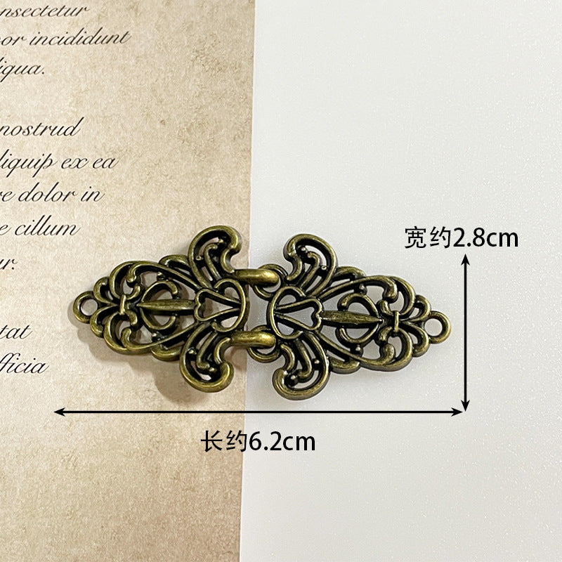Vintage kovové knoflíky žába v čínském stylu pro Hanfu 14 kusů (7 stylů)
