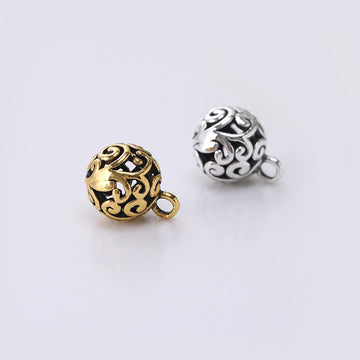 10mm Retro Gold Silver Chinese Style Round Hollow Cloud Metal Buttons for Cheongsam 100pcs