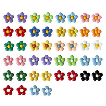 15/18mm Plastic Colorful Flower Shank Buttons for Children's Clothing 44 Pack - Lots of Buttons