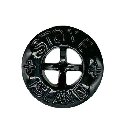 14/20mm Stone Island svarte fire-hulls plastdekorative knapper 100 stk