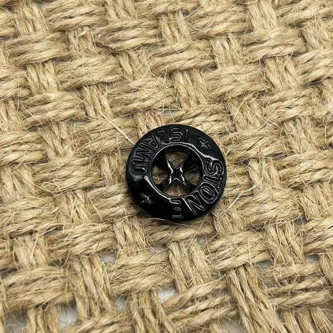 14/20mm Stone Island černé plastové dekorativní knoflíky se čtyřmi dírkami 100 ks