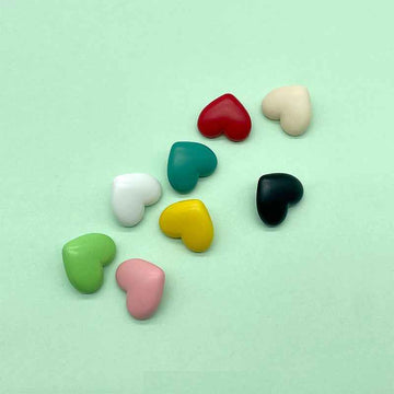 18/21.5mm Colorful Heart-Shaped Plastic Shank Buttons for Children's Garments 48 Pack - Lots of Buttons