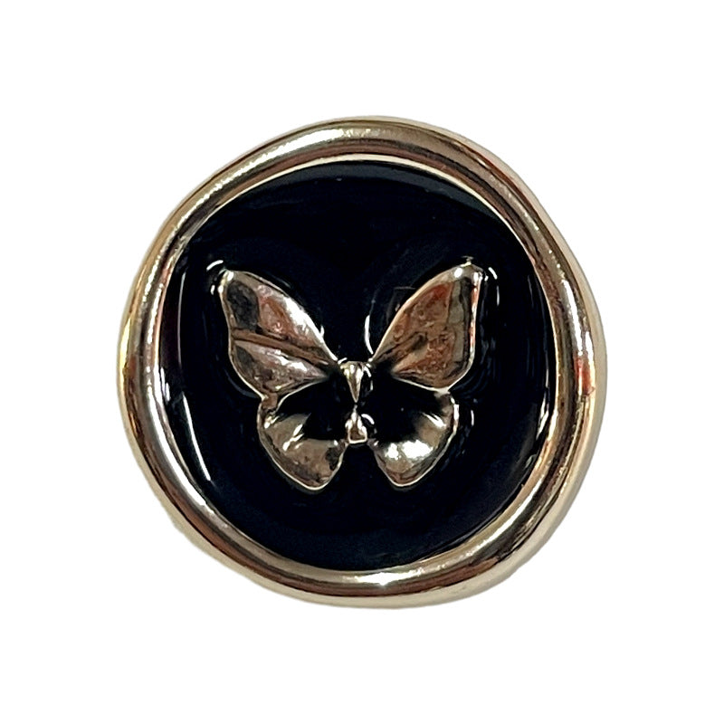 17/20mm ümmargused mustvalged liblikakujulised plastist nööbid kampsuni mantli jaoks 40 tk