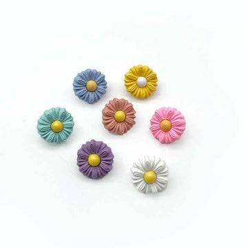12.5/18mm Colorful Cartoon Daisies Flower Plastic Buttons for Children's Sleepwear 70 Pack - Lots of Buttons