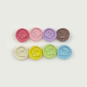 Round Multi-Colored Butterfly Plastic Shank Buttons for Children's Garments 48 Pack - Lots of Buttons