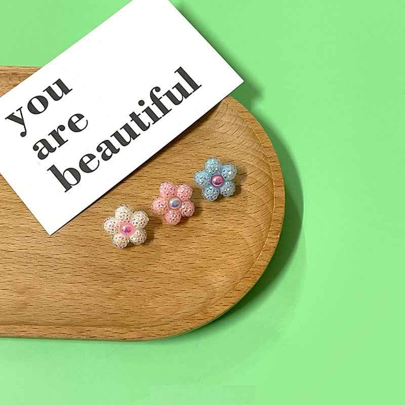 Children's Cartoon Glittery Strawberry and Flower Resin Metal Shank Buttons 60 Pack - Lots of Buttons