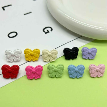 18mm Colorful Butterfly-Shaped Children's Cartoon Shank Buttons 60 Pack - Lots of Buttons