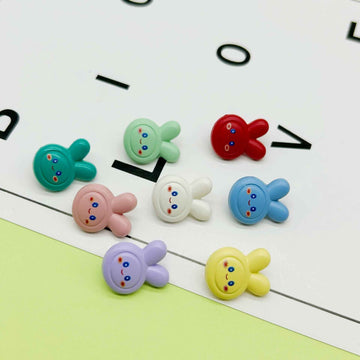 18mm Colorful Cartoon Rabbit Plastic Buttons for Children's DIY Crafts 40 Pack - Lots of Buttons