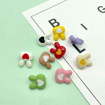 17.5mm Colorful Cartoon Bunny Plastic Buttons for Children's Clothing 198 Pack - Lots of Buttons