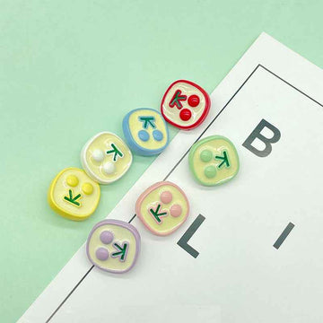 18mm Colorful Square Epoxy Cherry Plastic Buttons for Children's Clothing 196 Pack - Lots of Buttons