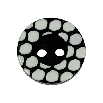 13mm Round Polka Dot Black and White Two-Hole Resin Buttons for Shirts 50pcs