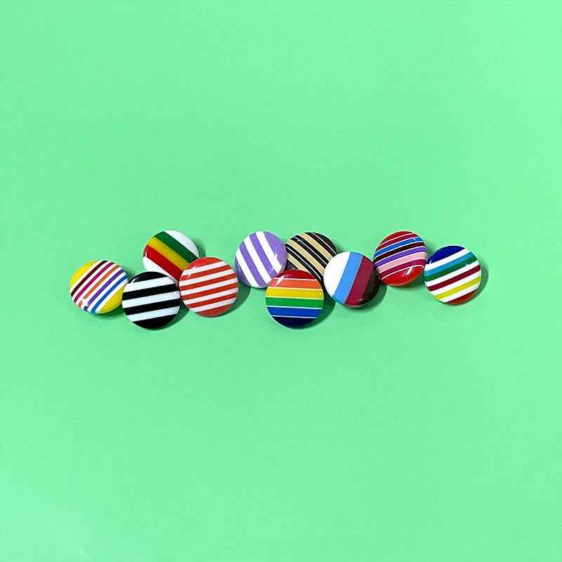 14mm Colorful Striped Round Resin Shank Buttons for Children's Shirt Sweater 50 Pack - Lots of Buttons