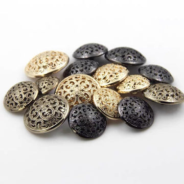 15-28mm Palatsstil Vintage Metall Hålad Skank Knappar för Kappor 20st