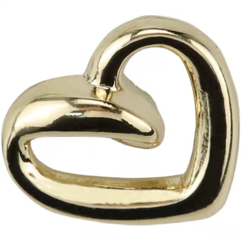 Nasturi pentru cămașă în formă de inimă din metal auriu și argintiu de 13mm cu tije înalte, 40 bucăți