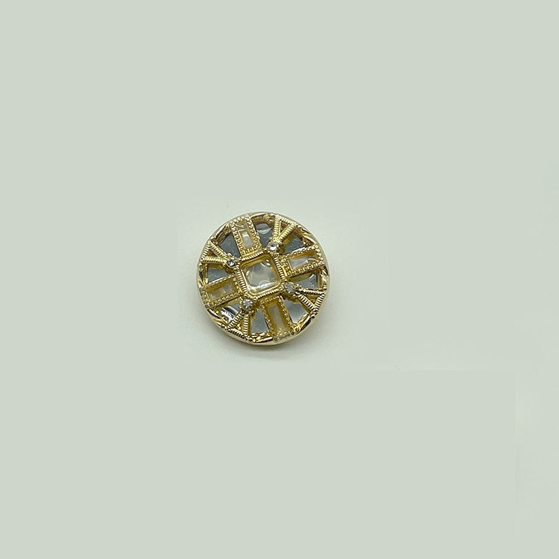 18/20/23/25mm metalowe guziki z otworem z kryształkami złote srebrne czarne 50 szt.
