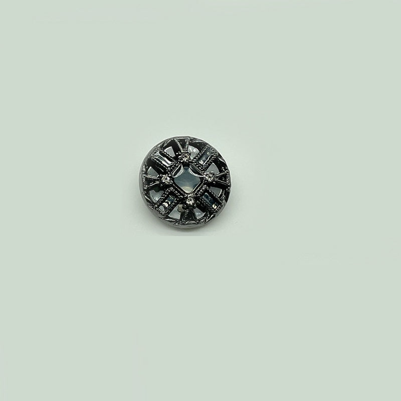 18/20/23/25mm metalowe guziki z otworem z kryształkami złote srebrne czarne 50 szt.